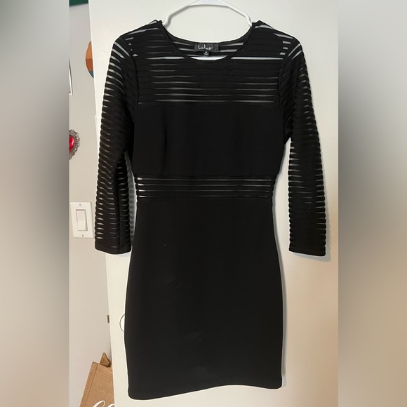 Black Mesh Bodycon Dress - Picture 3 of 5